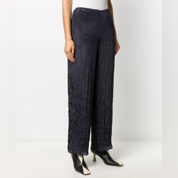 Vince Pants - Vince Black Crinkled Wide-Leg Pants